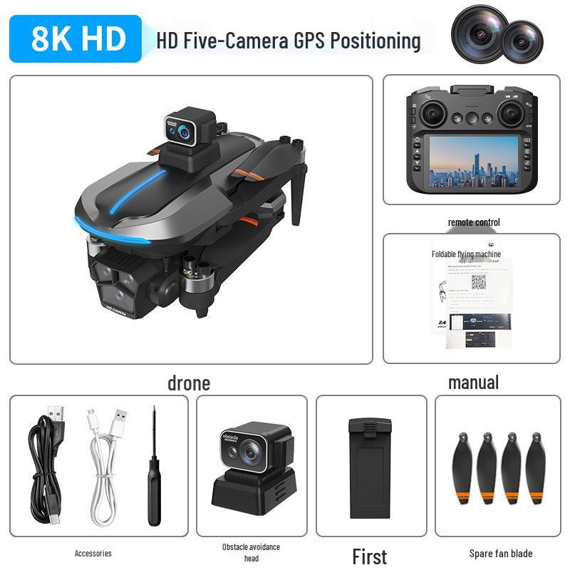 AE8EVO Drone with Screen Control, Brushless Motors, HD Camera, GPS, Foldable Design, Intelligent Obstacle Avoidance, and Remote Display