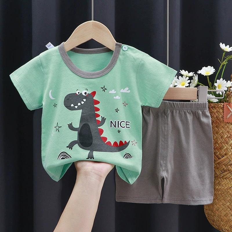 Children's Cotton T-shirt Set - Summer Boys' Casual Short-sleeved Shorts 2-piece Set