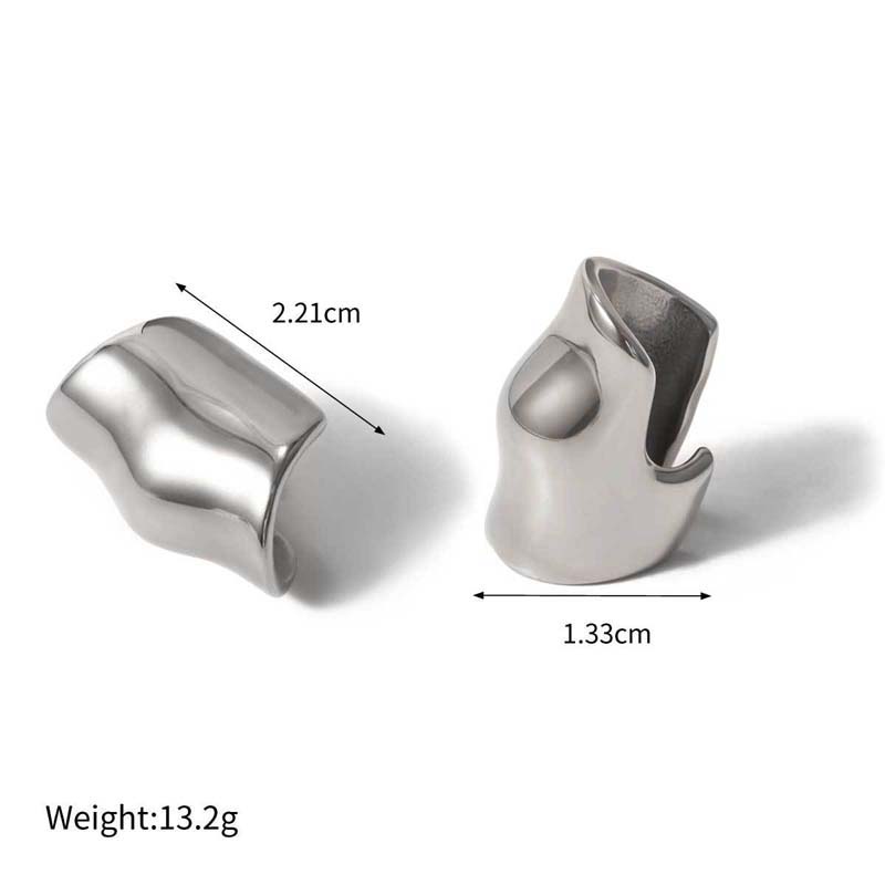 Stainless Steel Metal Smooth Ear Clip For Women Minimalist Gold Color C-Shaped Geometric Non Piercing Ear Cuff Zircon Bijoux медный