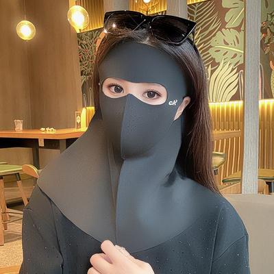 Fashion Ice Silk Sun Protection Mask UPF50+ Full Face Anti-UV Neck Scarf 3D Neck Protection Sunshade Face Mask Summer