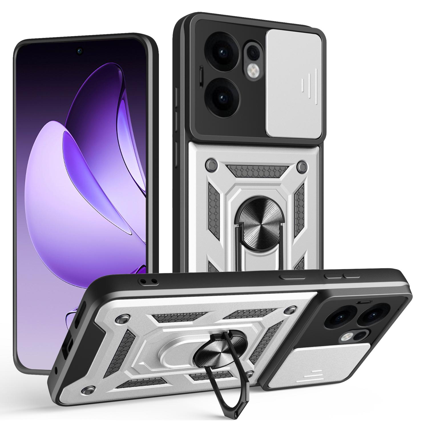 

For Oppo Reno13 F 5G (Reno 13 FS 5G)/4G Case with Slide Camera Lid PC + TPU Kickstand Phone Cover G