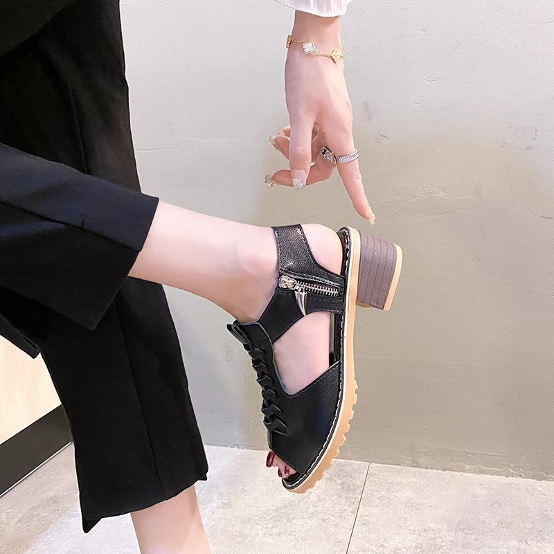 Summer New Color Women's Sandals Side Zipper Fashion Women's Sandals Women's Shoes