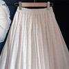 Korean Style Summer Spring Women Cotton Midi Skirt High Waist Polka Dot Contrast Color Sweet Skirt Elegant Feminine Basic Ladies' Skirt