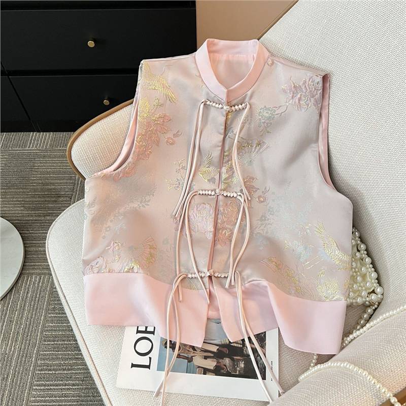 

Medium vest disc-buckled vest vest vest top women s 2025 spring and autumn new small fragrant vest M [Recommended 80-50kg]