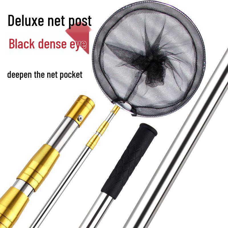 Stainless Steel Retractable Landing Net Pole Fishing Gear Set