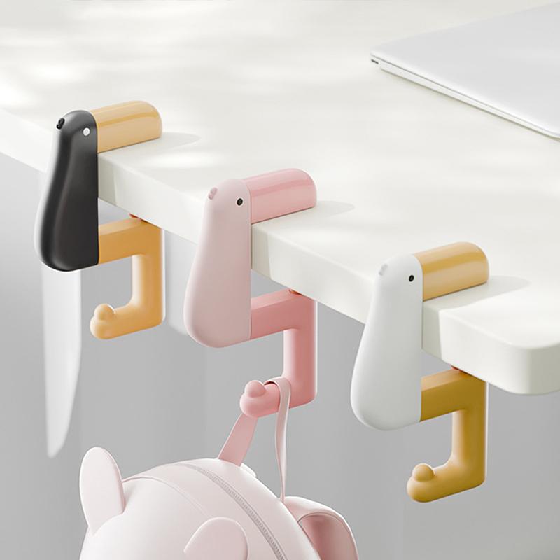Punch-Free Hanging Bag Hook Cute  Student Desk Side Hanging Bag Artifact Desk Edge Hook Gaming Headset Desk Hanger
