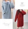Ai Yuan 2025 Winter Plus Size Women's Loose POLO Collar Lace-up Knit Dress F716