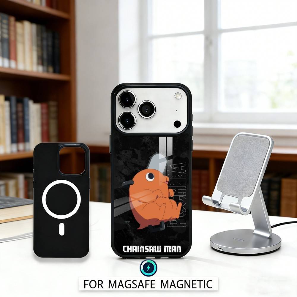C-Chainsaw M-Man Pochita Phone Case For iPhone 17,16,15,14,13,12,Pro,Max For Magsafe Magnetic Wireless Charging