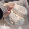 Iridescent Crystal Bear-Rabbit Clog Buckle: Cute Detachable Cartoon Shoe Decoration