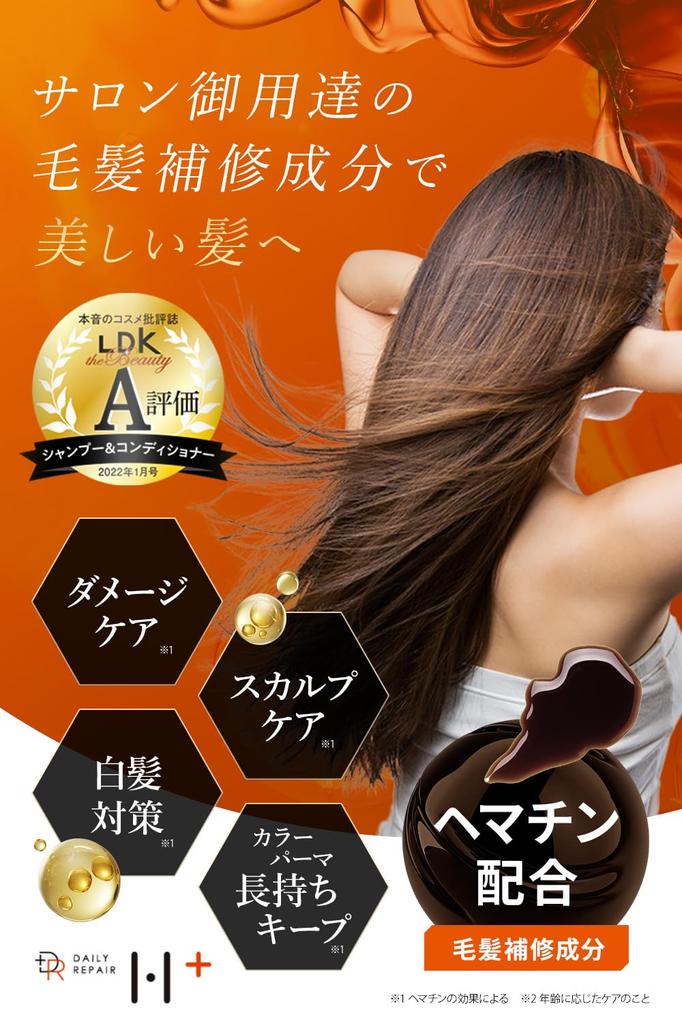 Scalp Shampoo 400ml Treatment 390g Aging Care Damage Serial Number Included DRH+ & [Hematin Repair] (2-Piece Set)