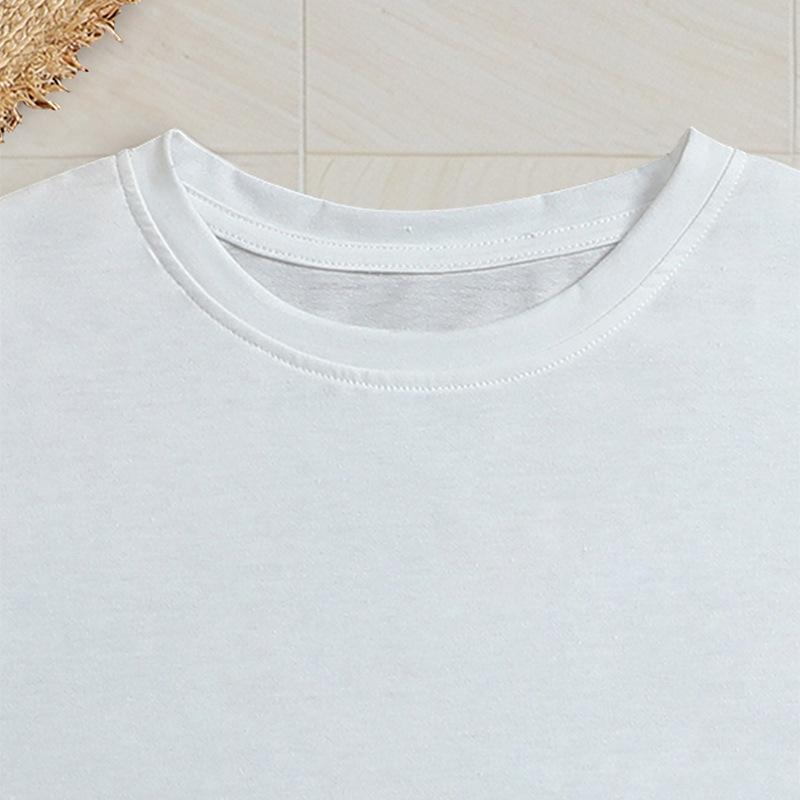 YYFS Dámská móda Ležérní Léto Jaro Jednobarevné halenky a košile s krátkým rukávem a výstřihem do O