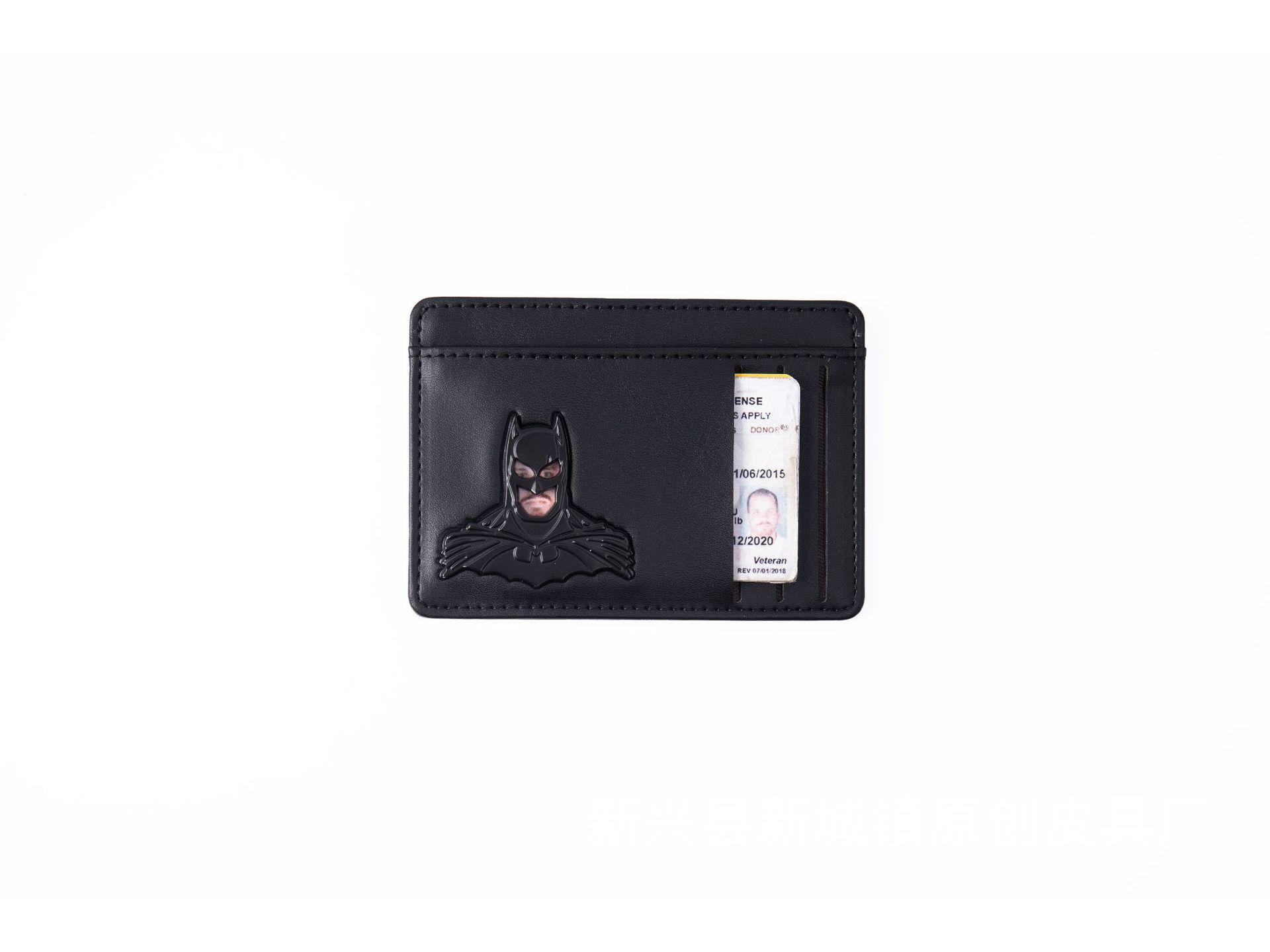Ретро Многофункциональный Металлический 3D Держатель для Карт Marvel Batman Повседневный Мужской Кошелек чёрный