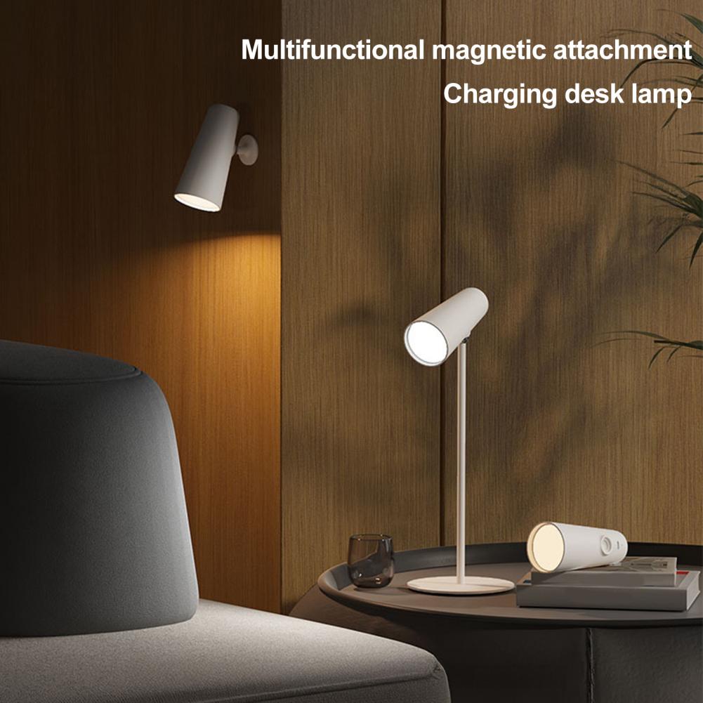 Multifunctional Magnetic Desk Lamp 3-Level Brightness Adjustable USB Rechargeable Home Bedroom Bedside Table Reading Light