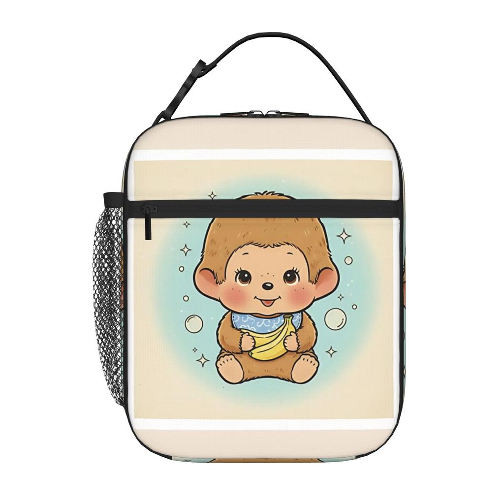 1 Piece Portable Lunch Container Boy Cuteness Zipper Closure Durable Pocket M-Monchhichi For Lunch Lunch Box Bag