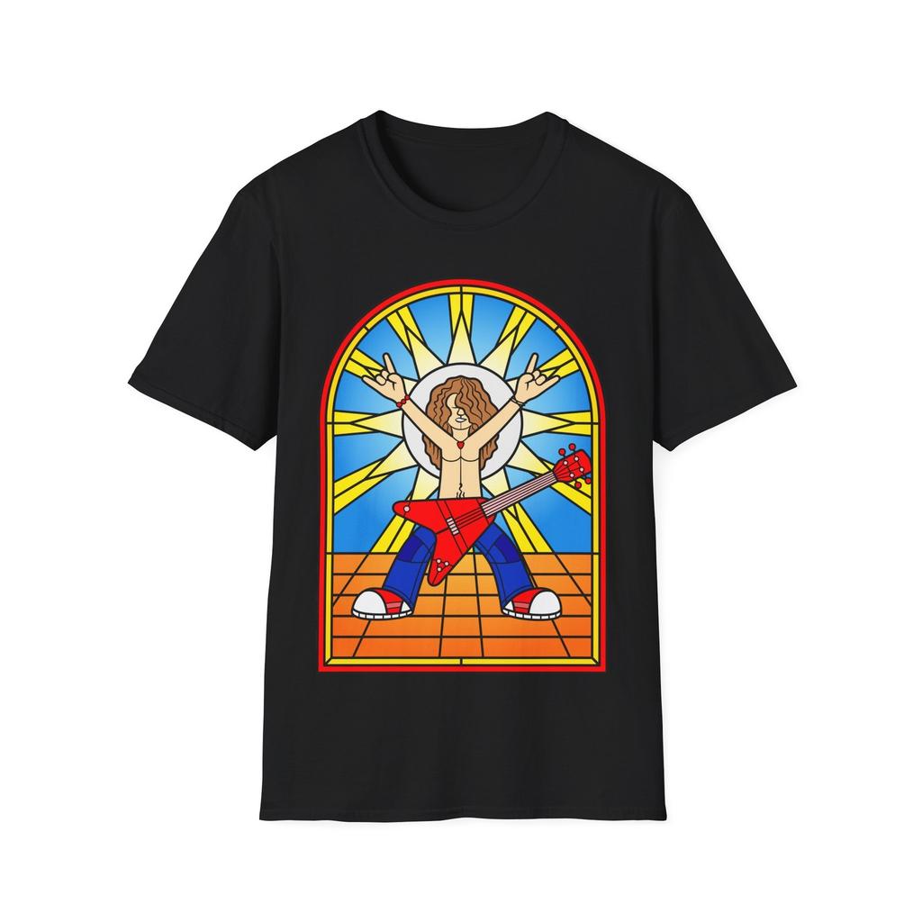 Stained Glass Guitarist T-Shirt, Musician Tee, Rock Band Shirt, Unisex Softstyle