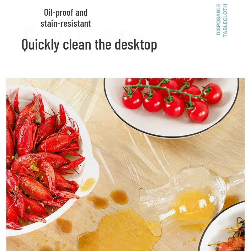 JOYTOUR Thickened Transparent Disposable Plastic Tablecloths, 1.8x1.8m, 20 Count