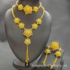 2023 Bestselling 24k Gold Flower Tassel Jewelry Set: Women's Necklace, Earrings, Bracelet & Ring for Weddings