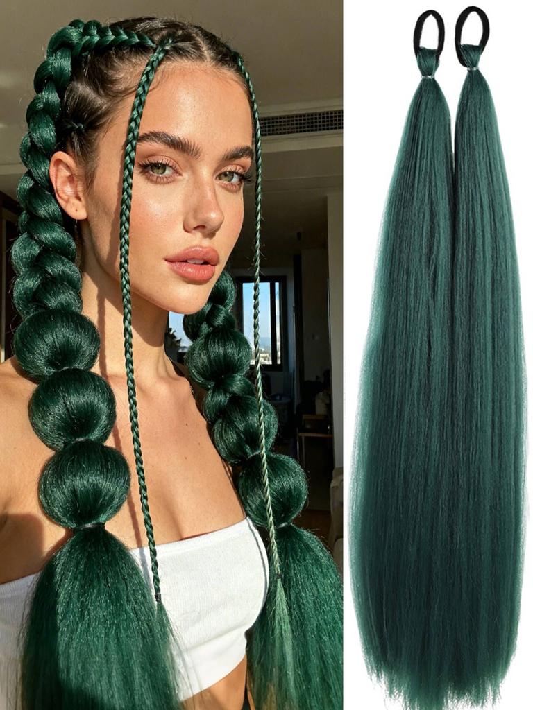 Colorful Elastic Hair Ties Braid Ponytail Hair Extensions for Women