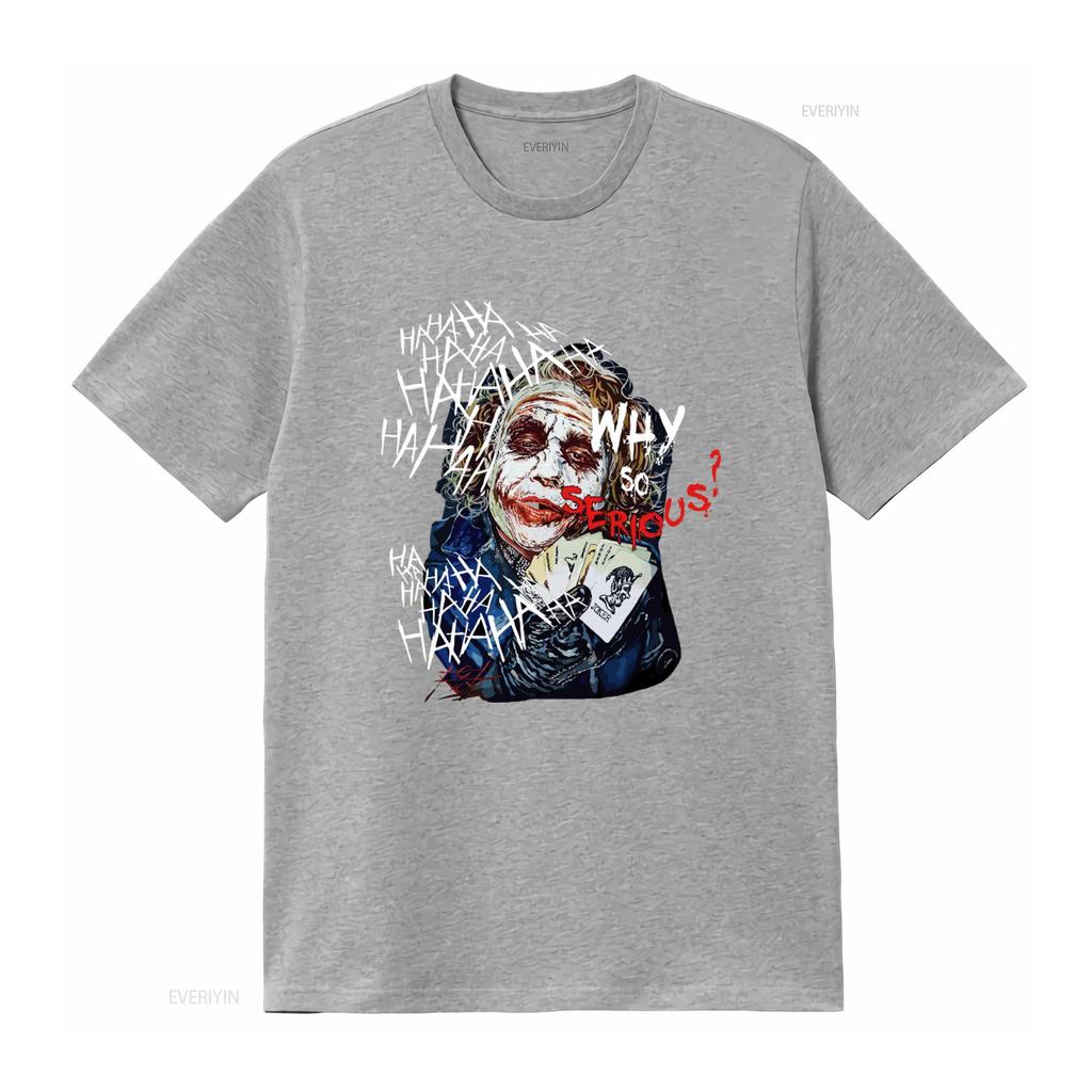 Why So Serious Movie Art Print T Shirt for Men Sizes M 4XL Vintage Washed Designer Clothes Stretched Streetwear Stylish Casual