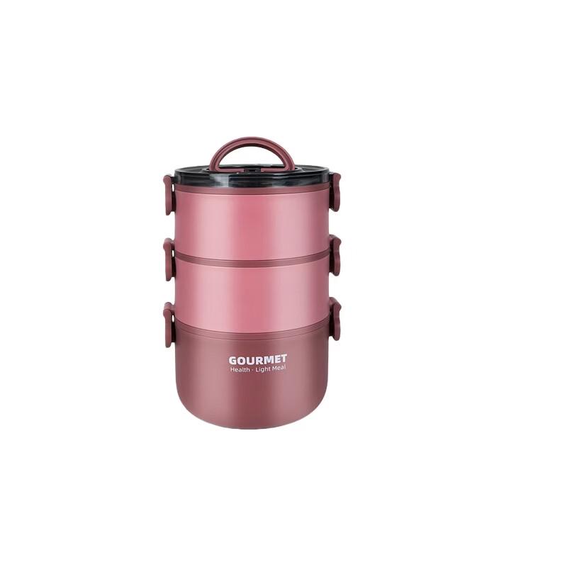 Zhishi 3-Layer Round 304 Stainless Steel Insulated Lunch Box