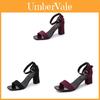 Fashion Summer Womens Roman Style Open Toe Low Heel Sandals With Buckle For Adults