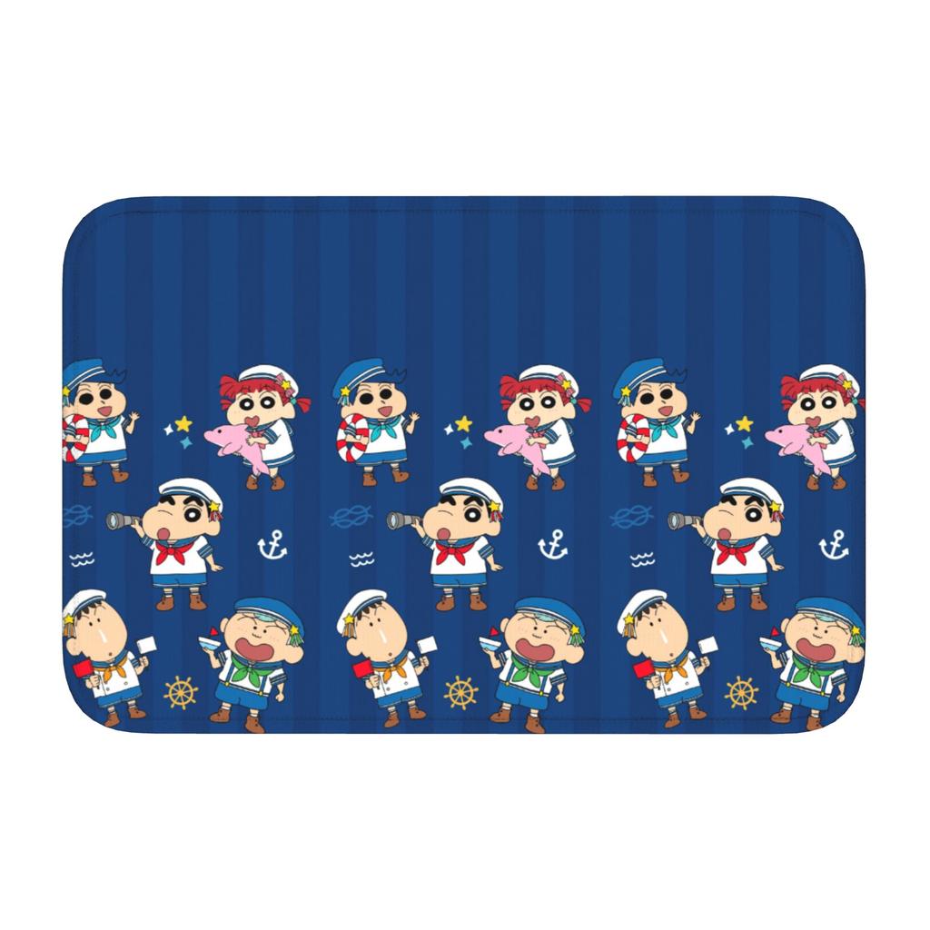 Crayons Shin-chans Cute Anime Doormat Non-Slip Bath Kitchen Welcome Mat Toilet Door Floor Entrance Carpet Rug Footpad