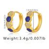 K Gold Plated Copper Zircon Inlaid Enamel Delicate Hoop Earrings For Women