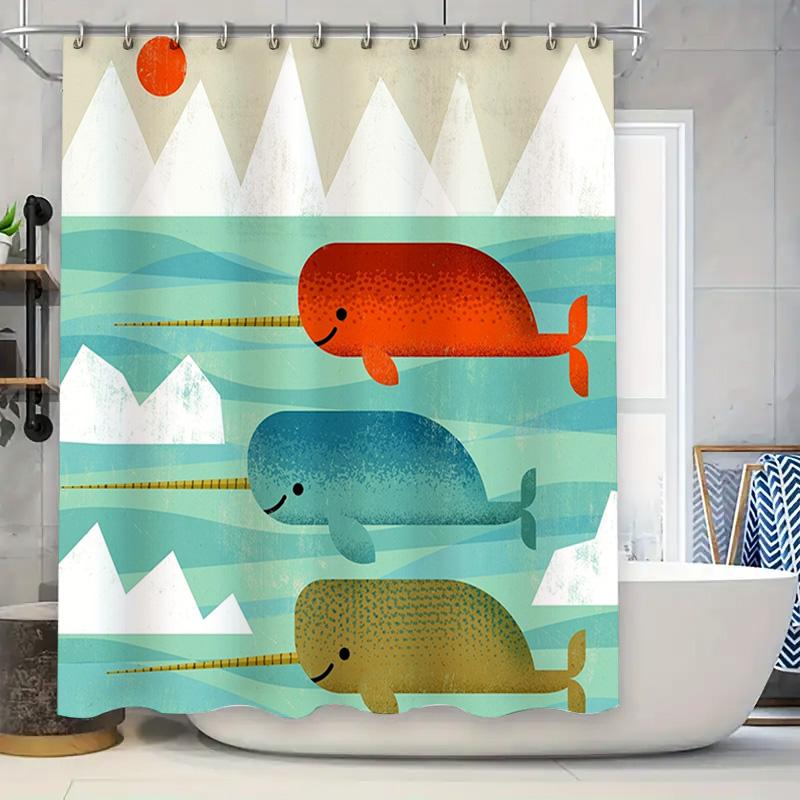 

Whimsical Narwhals Blue Whale Wall Art Print Poster Nordic Style Home Decoration Canvas Painting for Living Room Decorations Gif 90x180cm