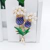Vintage Bouquet Corsage Women Pearls Collar Pineapple Tree Fashion Thistle Tree Brooch