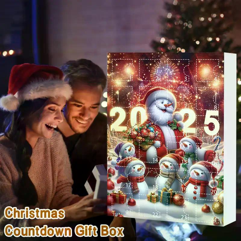 Christmas Advent Calendar 2D Flat Acrylic Snowman Countdown Calendar Xmas Tree Hanging Ornament New Year Kids Gift