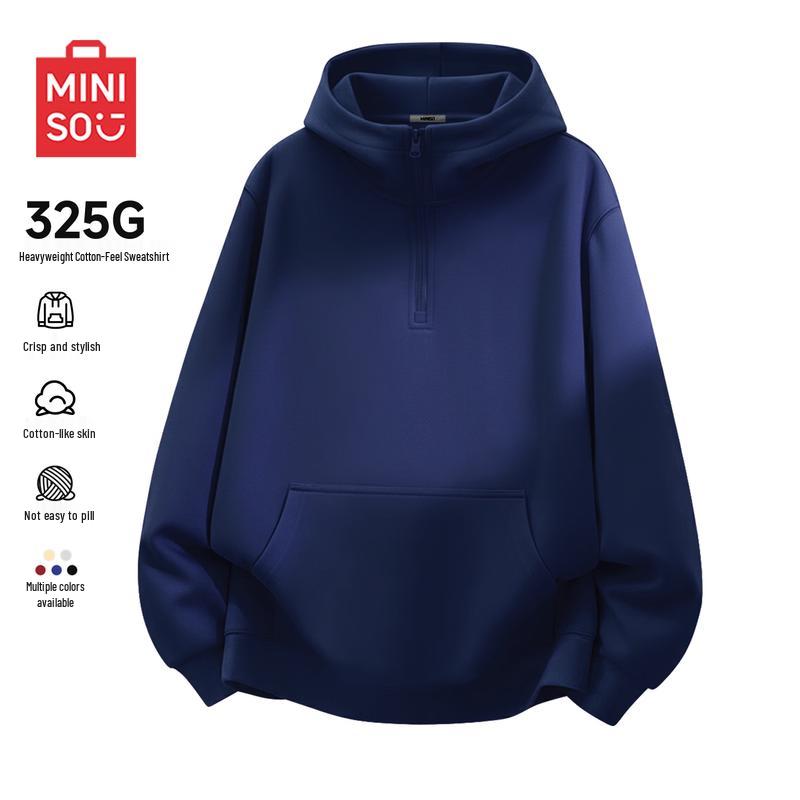 MINISO Men s Oversize Half-Zip Hooded Sweatshirt 2XL
