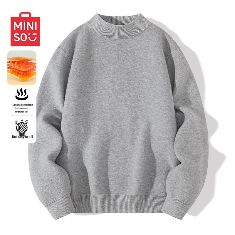 MINISO Unisex Plush Knit Half-High Collar Sweater