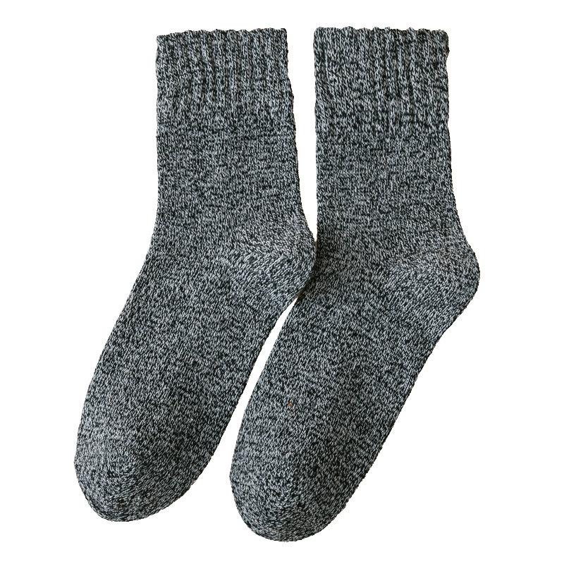 Spring, Autumn and Winter Socks, Men's Retro Wool Socks, Parallel Style Full Sky Star Mid-calf Socks, Warm Thickened Floor Socks