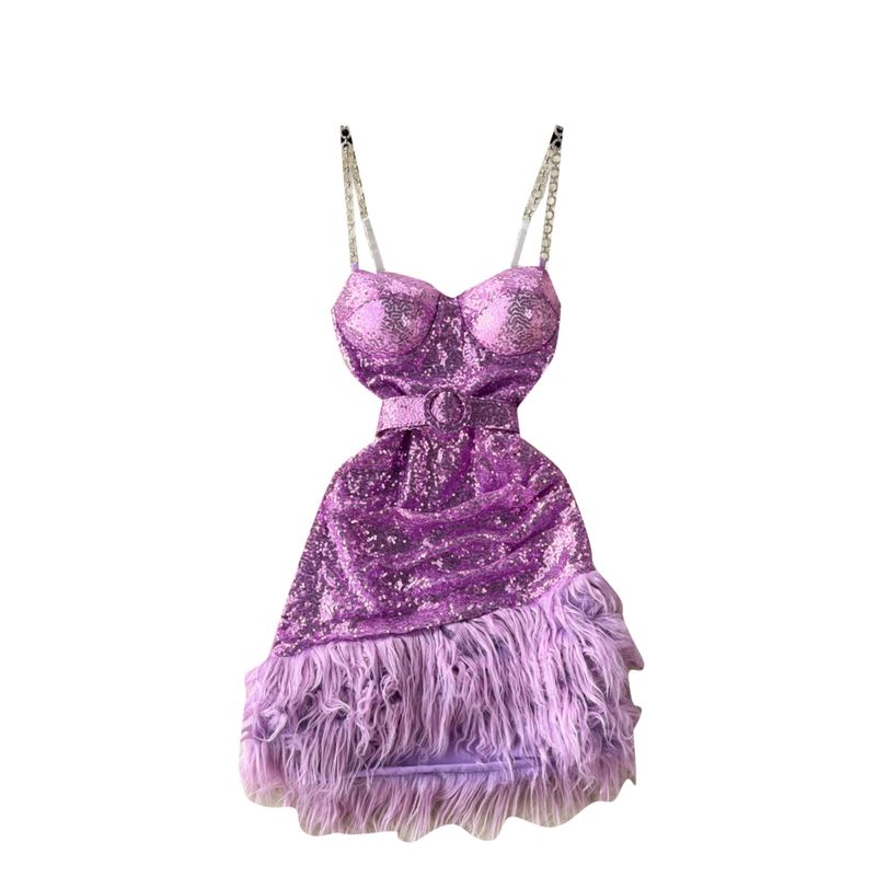 Tube Top Sequin Dress Dress Silm Chain Strap