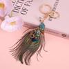 Ethnic Style Peacock Feather Key Chain Imitation Peacock Bag Pendant  Small Gifts