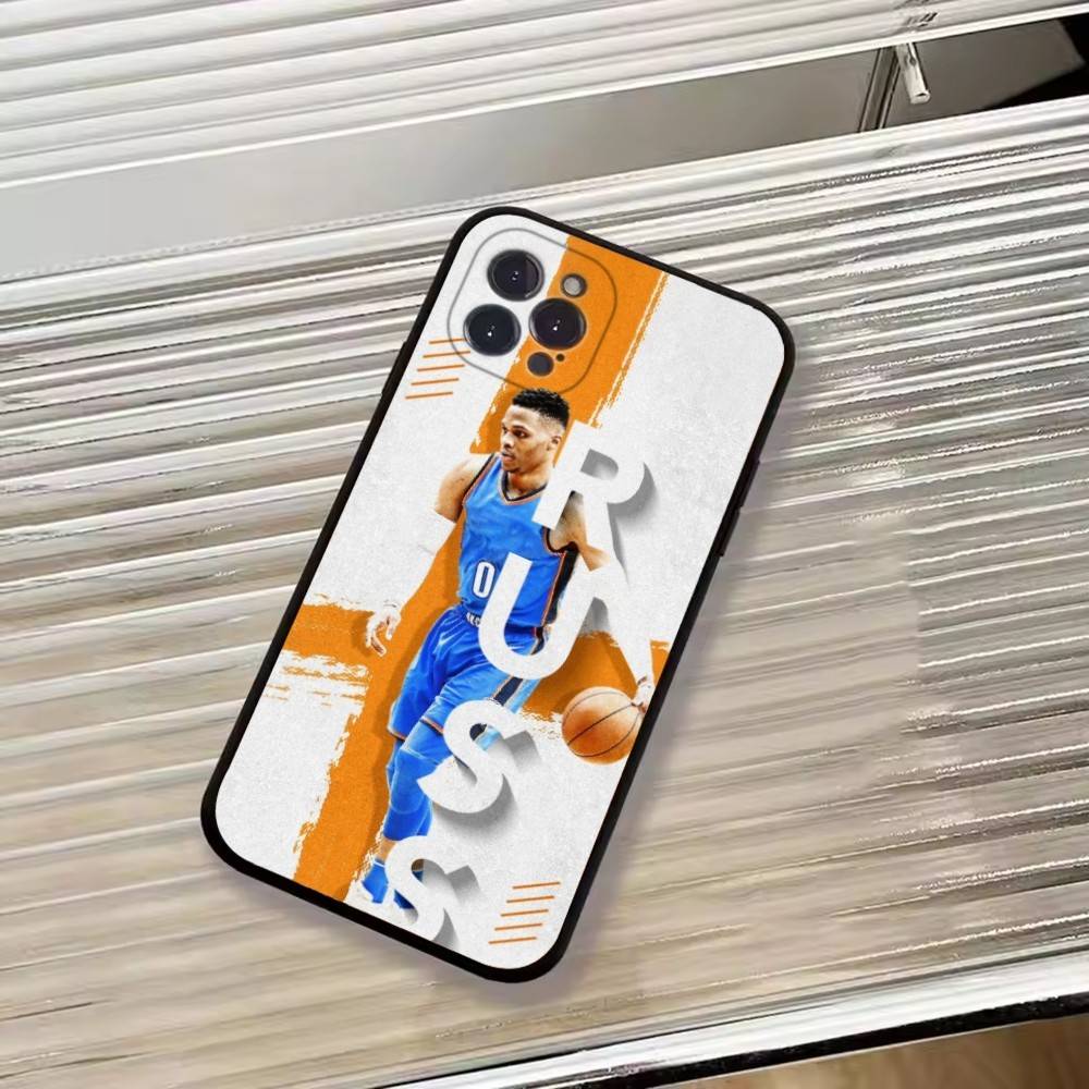 Russell W-Westbrook Basketball Support Phone Case For iPhone 17,16,15,14,13,12,11 Plus,Pro Max,XS,Soft Black Cover