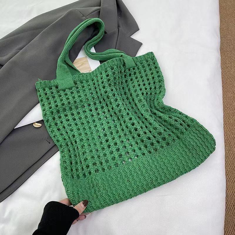 Handmade Woven Heart Tote Bag - Large Capacity Casual Beach Shoulder Bag