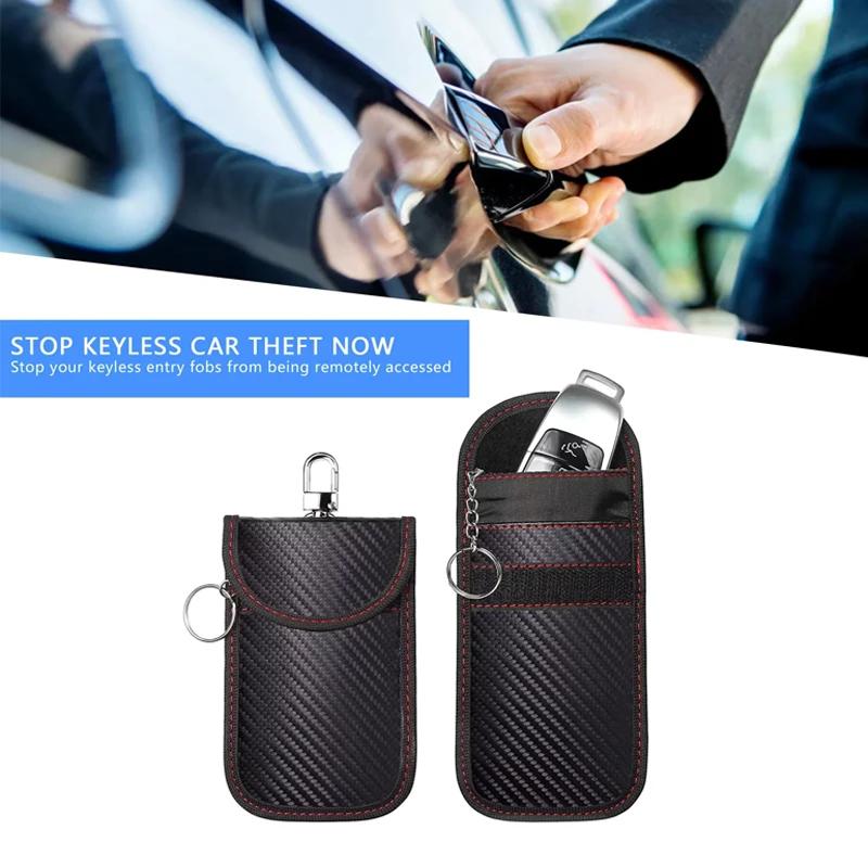 Car Key Signal Shielding Box Remote Control Set Key RFID Shielding Pocket Key Credit Card Bags Organizer for Privacy Protection