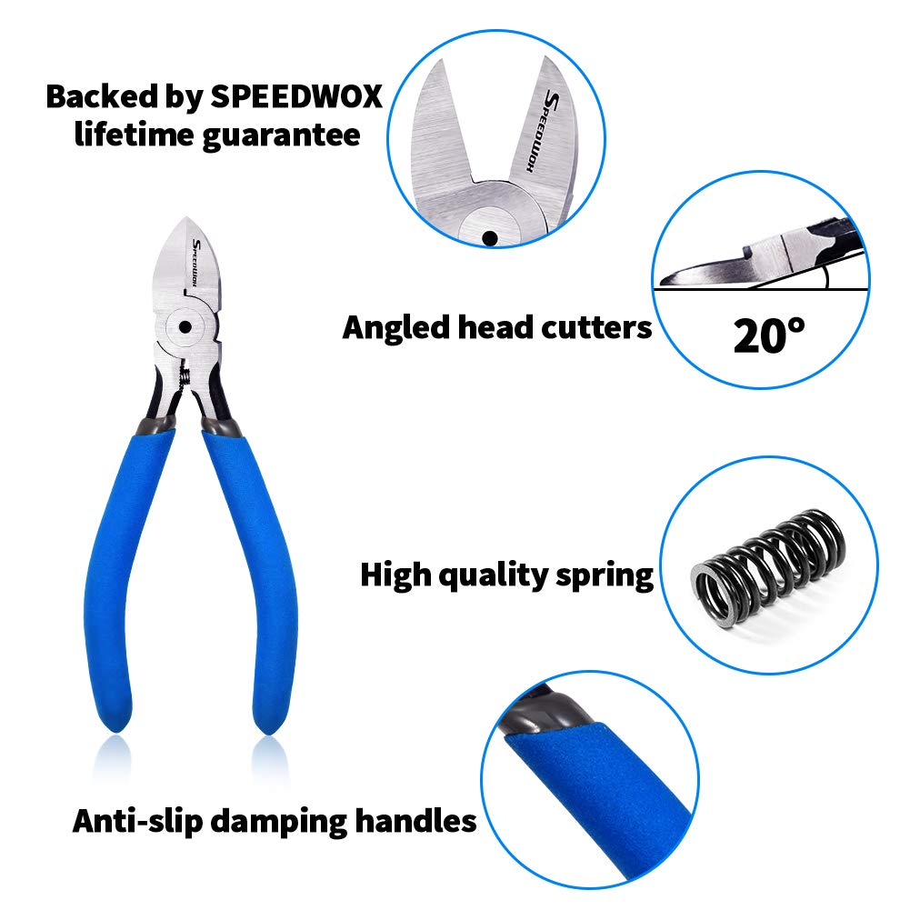 SPEEDWOX Plastic Gate Flat Thin Runner Hard Resin Straight Precision Plastic Model Hobby 135mm Nippers, Cut, Micro, Tip, Blade, Model-Specific, Mini,