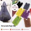 Eco-Friendly Retractable Tote: Large-Capacity Pleated Shopping Bag with High-Value Design