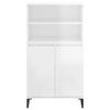 821230 vidaXL Buffet haut Blanc brillant 60x36x110 cm Bois d'ingénierie