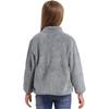 Kids Casual Outerwear Long Sleeve Stand Collar Soft Plush Zipper Closure Pockets Side Warm Jacket