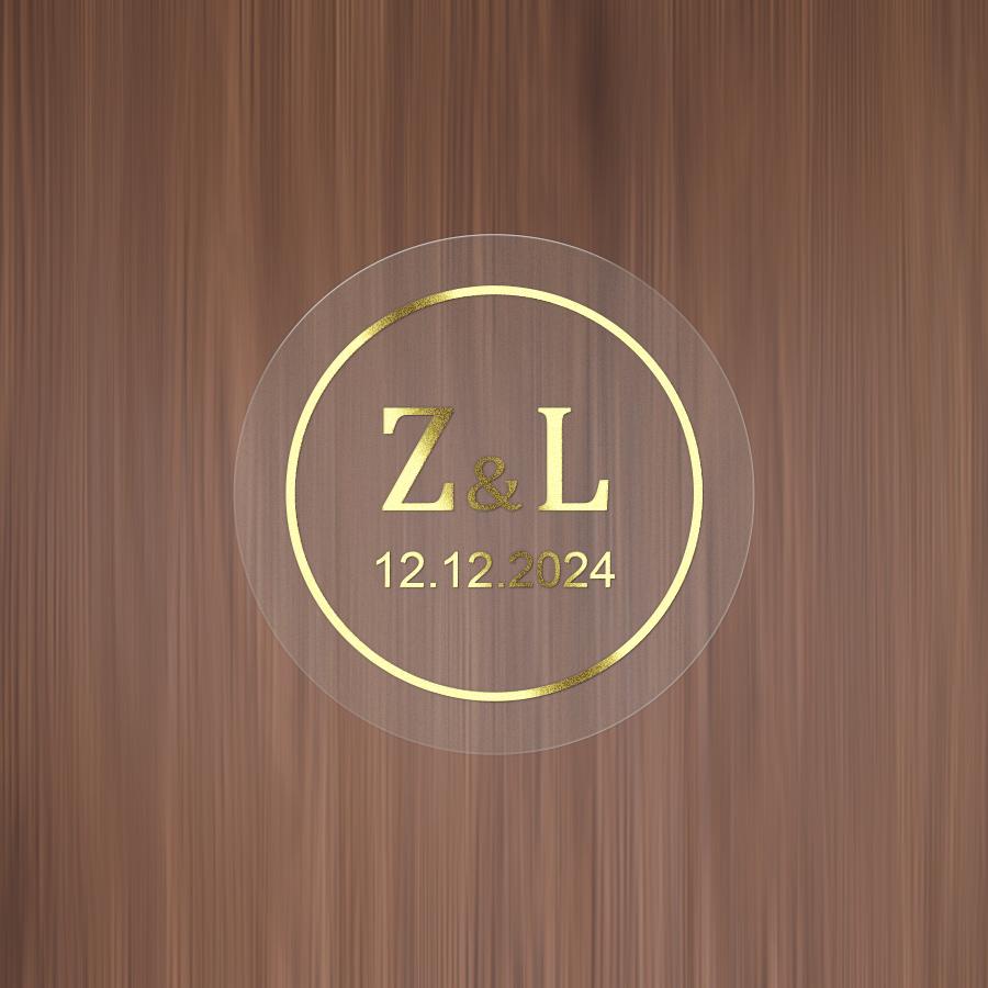 Customize Transparent Gold Stickers - Waterproof Personalized Labels For Wedding Favors Gift Tags  Event Packaging