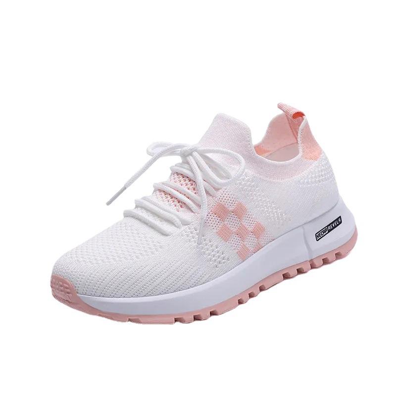 Sneaker Women's Fashionable Coconut Shoes Mesh Breathable Soft Bottom Running Shoes White Shoes
