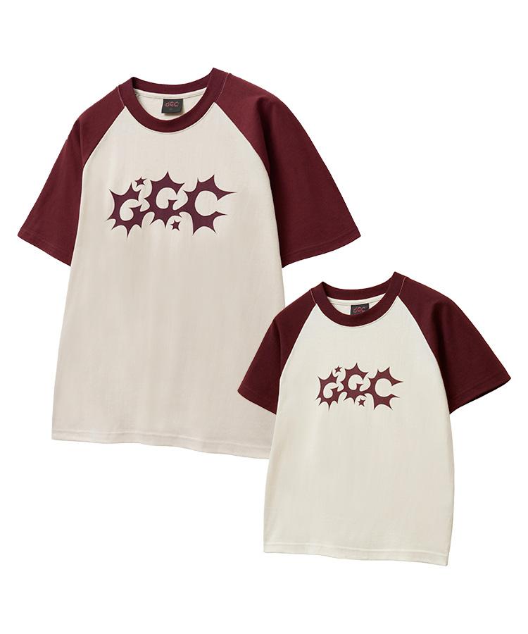 Geuleigaijeukeulleob 2-Type Raglan Color Block Ggc Logo T-Shirt Burgundy