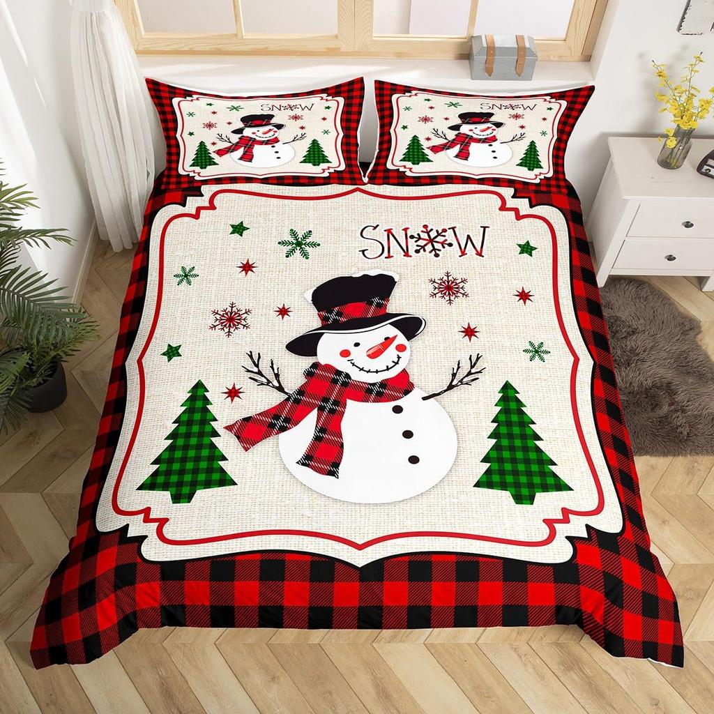 Cartoon Weihnachtsmann Dreiteiliger Bettbezug 3D Digitaldruck Bettwäscheset Bettdecke