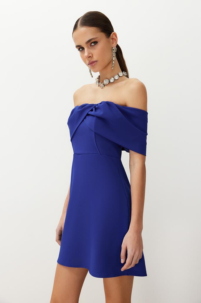 Damenkleid Neue Saison Mode Saks Carmen Kragen Gewebt Elegant Abendkleid