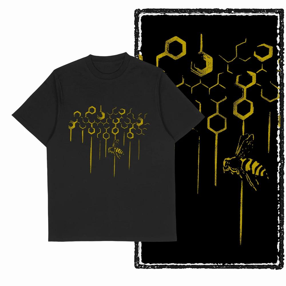 2025 100 Cotton Funny Cool Bee Print Pattern Mens Tshirt Tide Cool Plus Size Mens Novel Tshirt