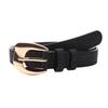 Pin Buckle Closure PU Leather Belt Gold Alloy Buckle Fashion Ladies Belt  For Women