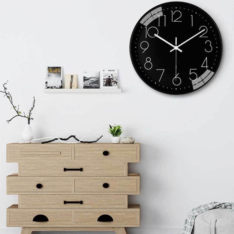 Quiet Wall Clock 11.81Inch Battery Operated Modern Analogs Decorative Clock for Kitchen Office Bathroom Bedroom Decors